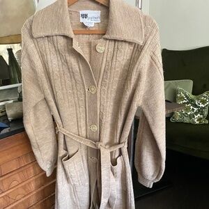 Vintage Partners by Mervyn's long belted sweater coat